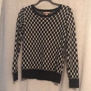 Navy sweater with hexagon print detail